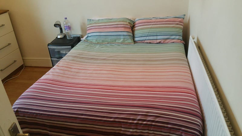 Photo 1: Bedroom/ New Mattress and Bed / Chest of Drawers