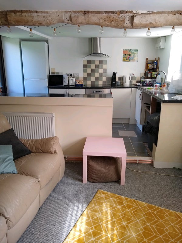 Photo 1: Living room/kitchen
