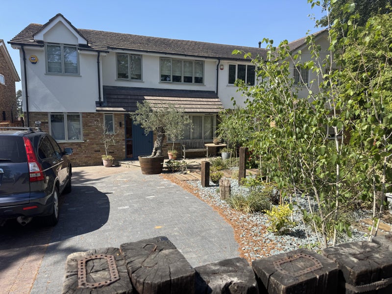 Photo 1: front house/parking/garden
