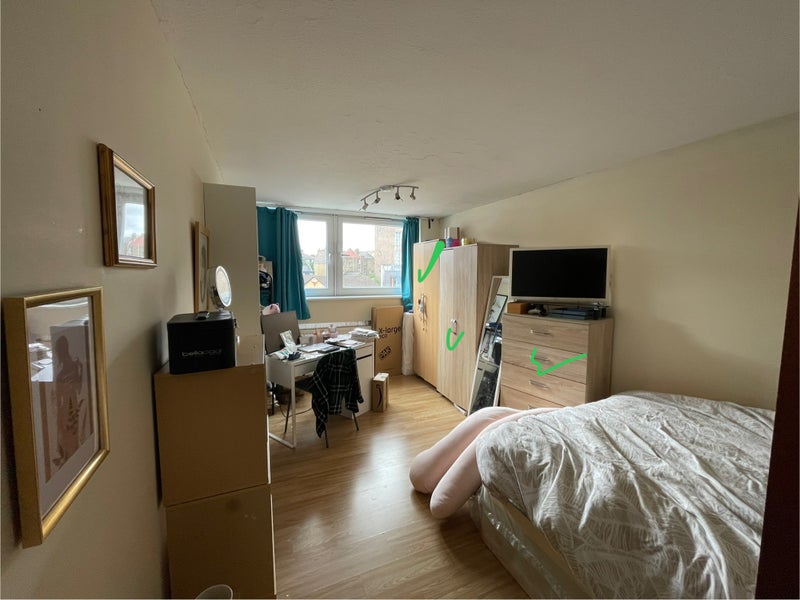 Photo 1: just what is marked with green it stays in the room