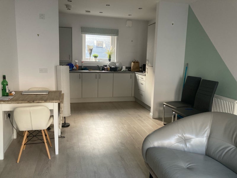 Photo 1: Shared living room & kitchen 