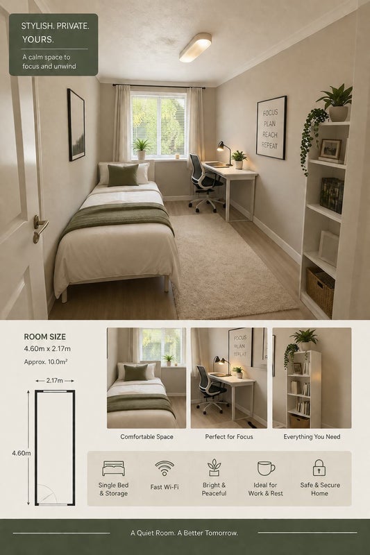 Photo 1: Mock Up Image. Furniture to be purchased once Lodger found. 