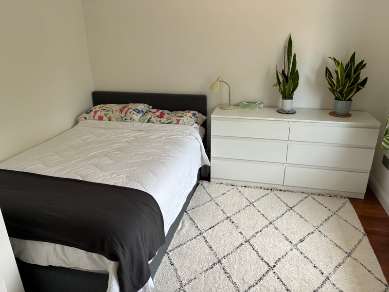 Photo 1: Bedroom with small double bed and chest of drawers