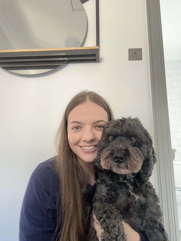 Photo 1: Me and my baby Mylo (who won't be coming with me!)