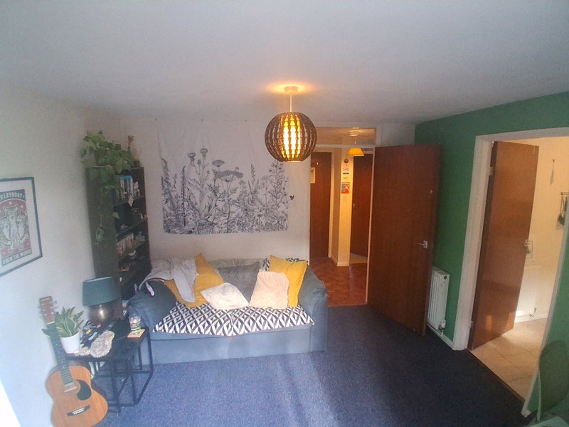 Photo 1: Living room, looking into flat, from the garden patio