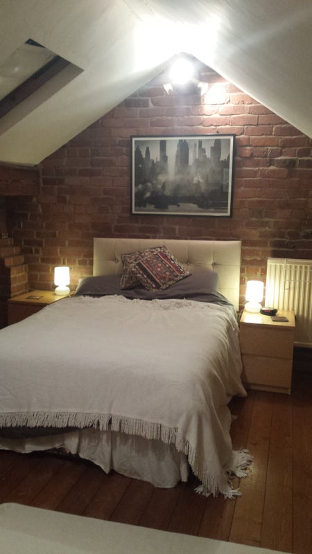 Photo 1: Large double bed in cosy private attic room