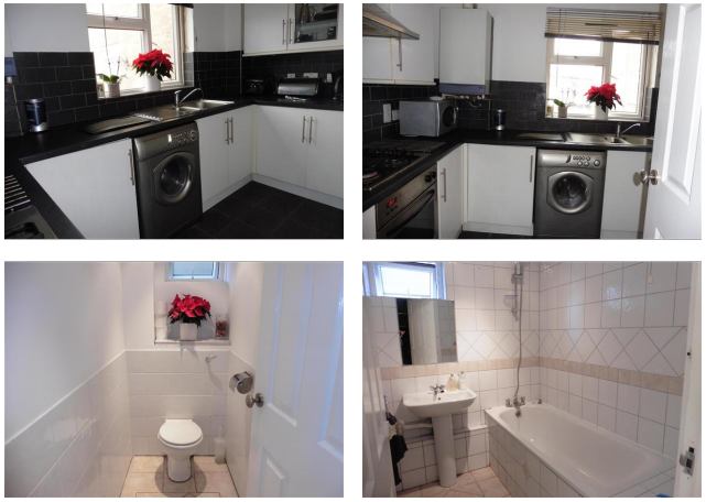Photo 1: bathroom and kitchen
