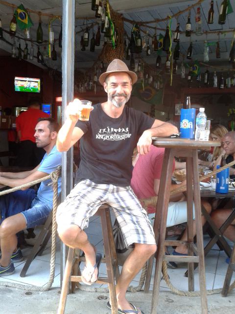 Photo 1: Enjoying a quiet beer in Rio last year...