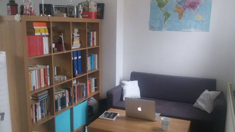 Photo 1: bookshelves as room divider