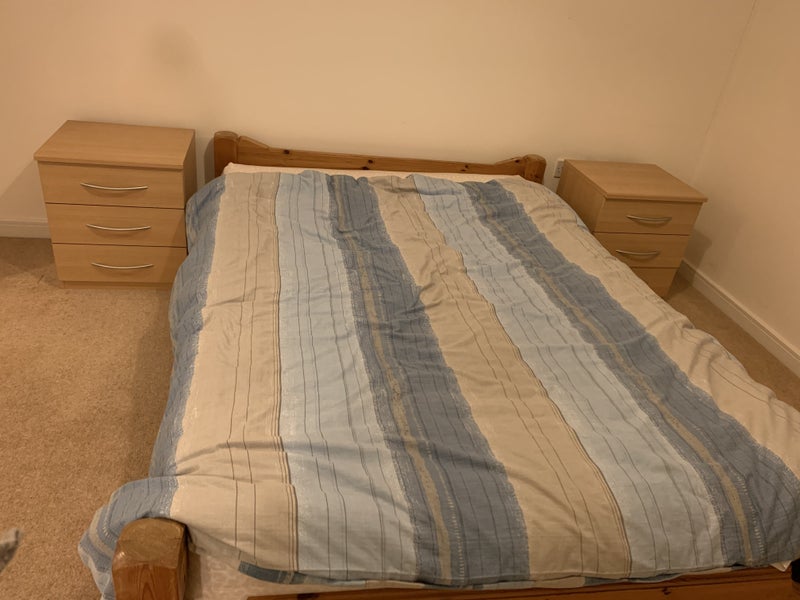 Photo 1: Double Bef n bed side tables 