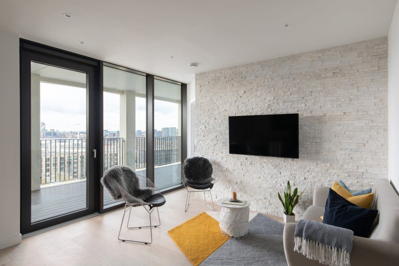 Photo 1: Light Filled Open Plan Living/Dining Area - included is 24hr concierge, gym, heated indoor pool, sau