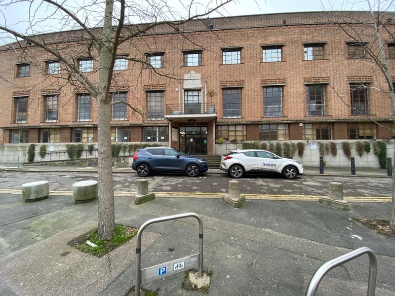 Photo 1: Meridian House Entrance, SE10 8RD, Parking Bays outside property.