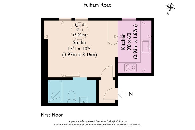 'Bright Modern Studio Flat In The Heart Of Fulham' Room to Rent from