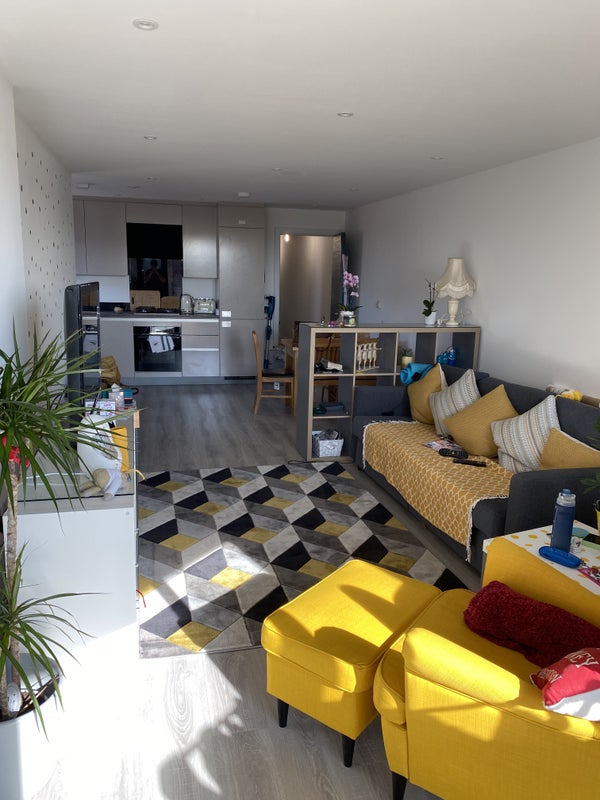 Photo 1: Living room and kitchen
