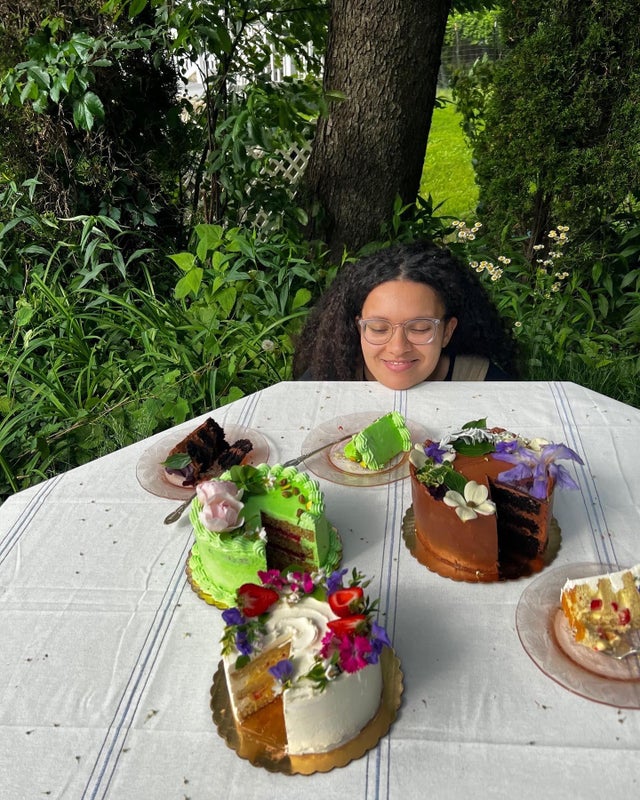 Photo 1: olivia and some of her cakes !