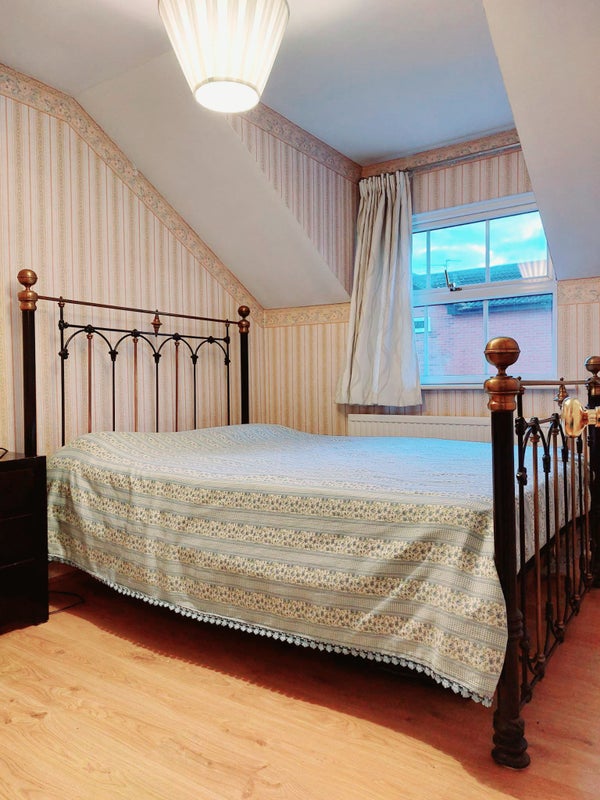 Photo 1: Double room fitted with kingsize bed, window view to private garden