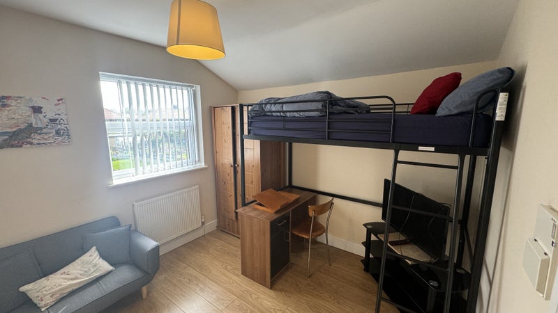 Photo 1: (as is now) raised bed & desk.