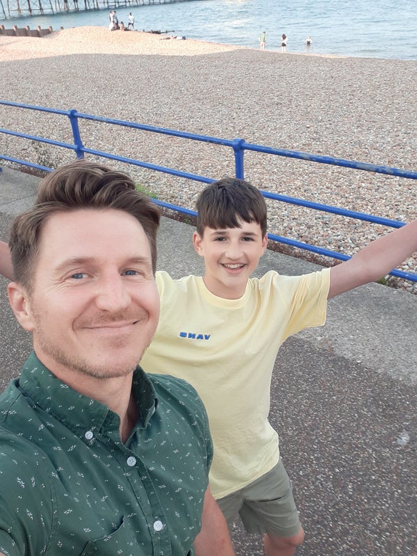 Photo 1: my oldest after sushi for his bday