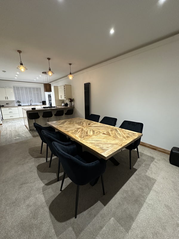 Photo 3: Dining Room Kitchen area with French Doors leading out to the Garden behind.