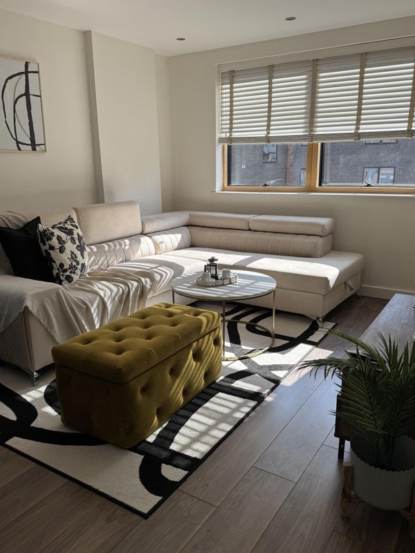 Photo 1: Living room with sofa bed