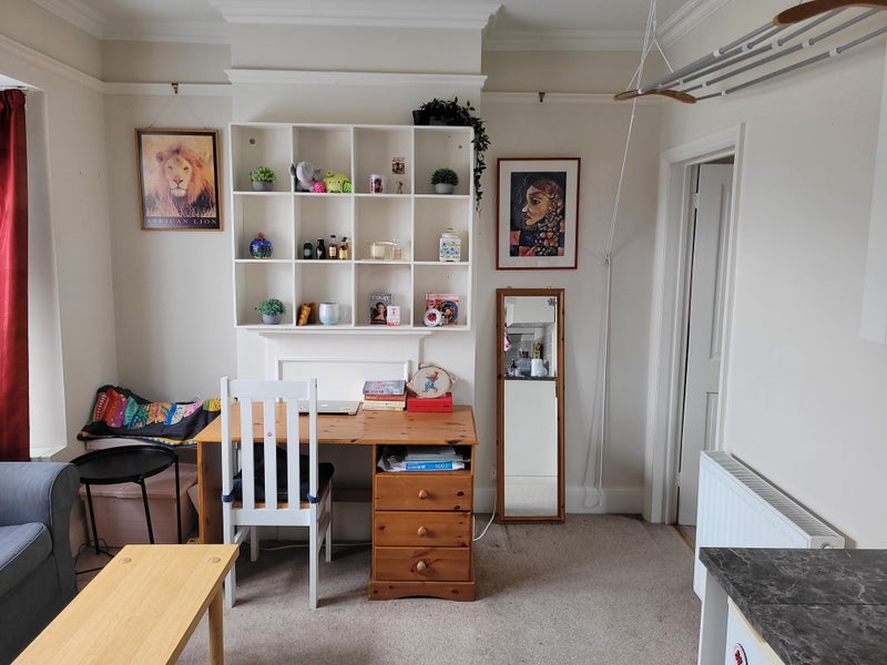 Photo 1: desk setup in lounge