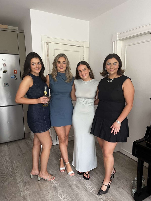 Photo 1: Katie far left, Jess second from left, Jen far right