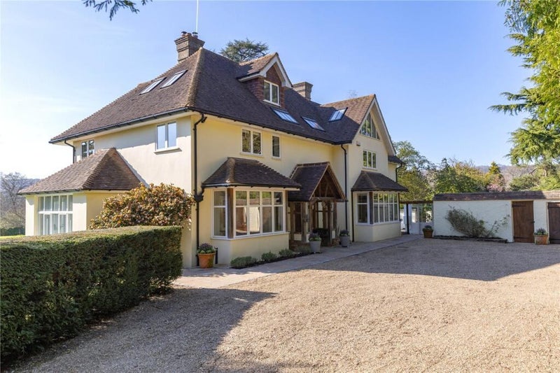 Photo 1: Front door and garages