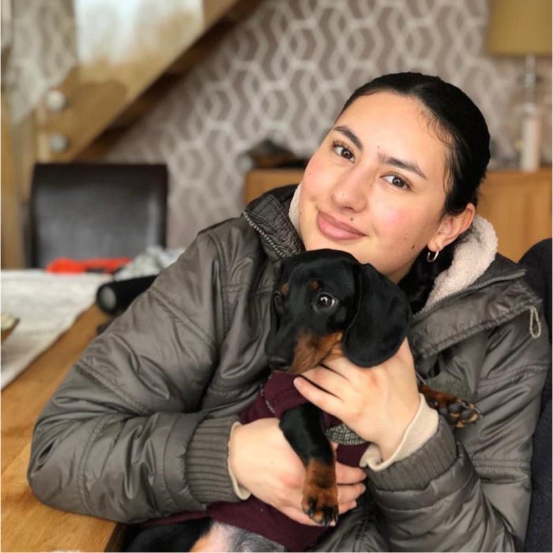 Photo 1: With my lovely dog Kenko (she will be in good hands while I'm doing my placement) 