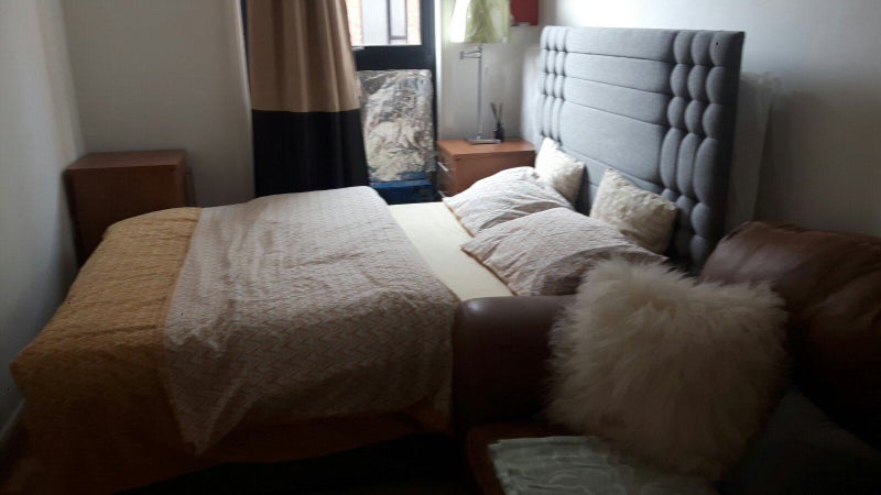 Photo 1: The actual bedroom for rent is a half size of this room, there is no headboard