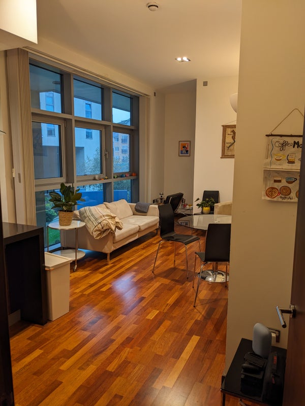 Photo 1: Living room and kitchen