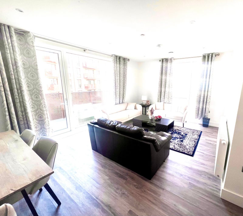 Photo 1: Living room with Dining space and Private Belcony