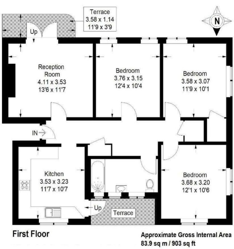 Photo 1: Floorplan - back 2 bedrooms available