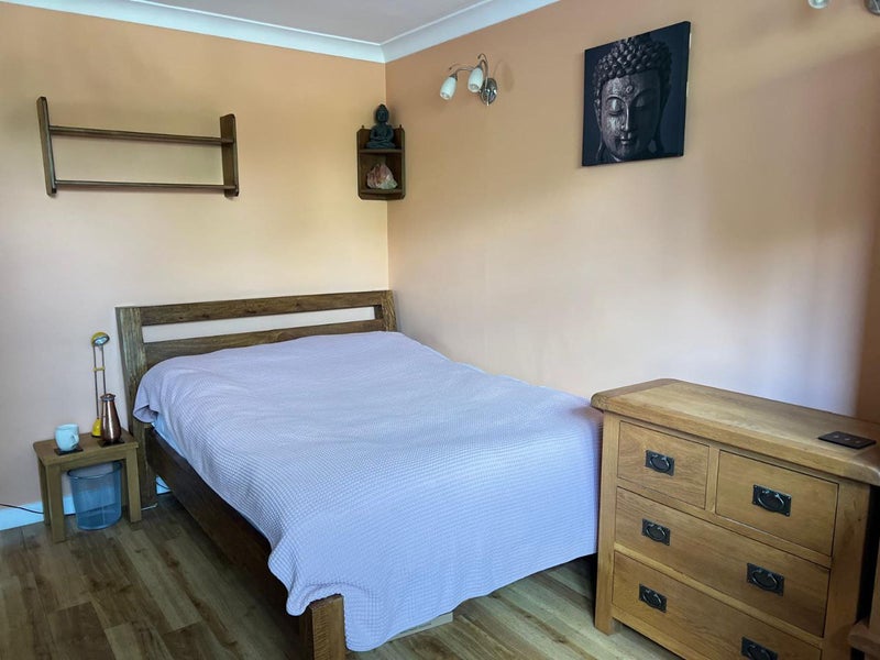 Photo 1: Sturdy double bed with firm mattress