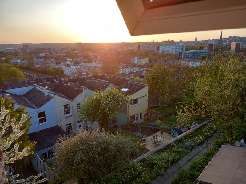 Photo 1: Panoramic skyline views from bedroom
