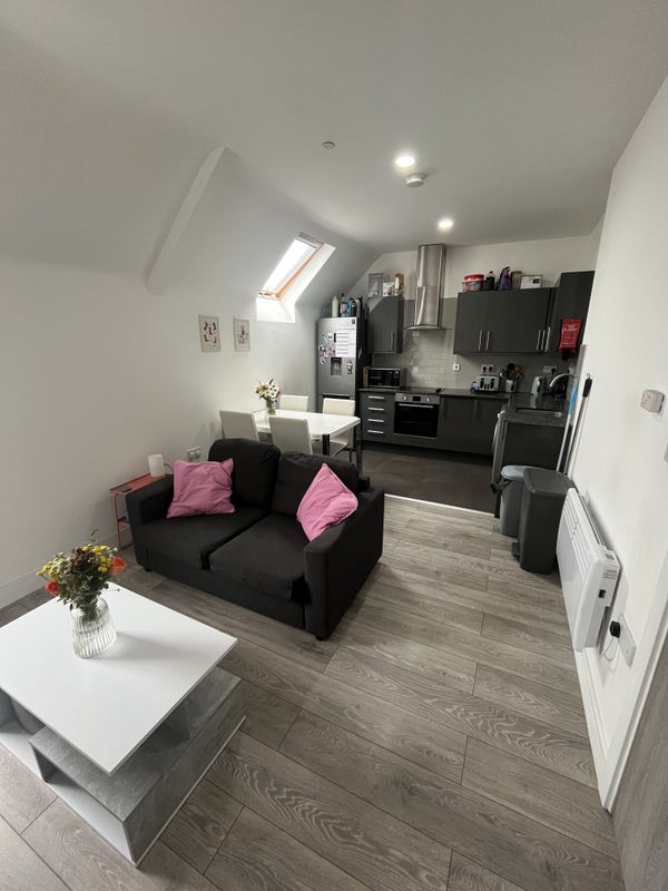 Photo 1: Living room and kitchen