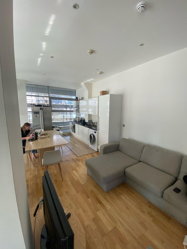 Photo 1: Living room and kitchen