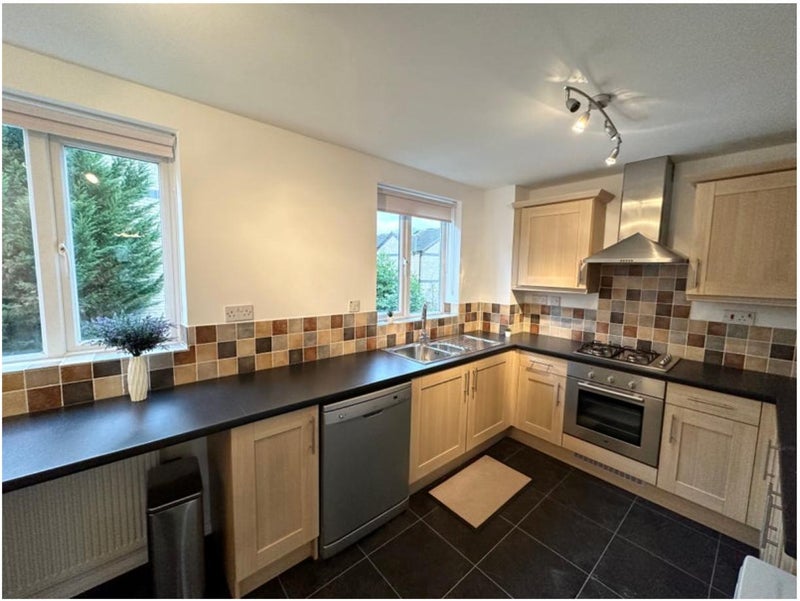 Photo 1: Kitchen with oven, fridge, dishwasher, plenty of space and cutlery etc.