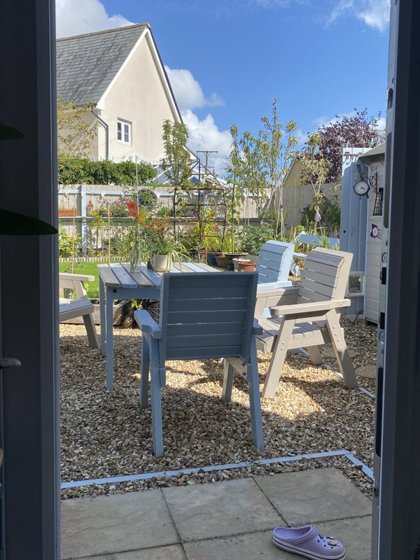 Photo 1: A view from the lounge. Such a peaceful garden. If you like to enjoy birdsong over breakfast, you'll