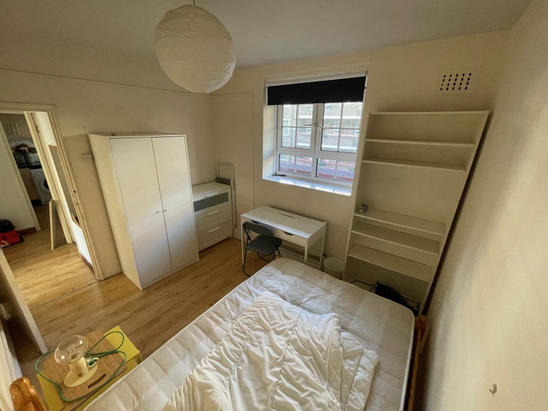 Photo 1: All furniture shown here is included (new narrow bookshelf on the way, to replace this one!)