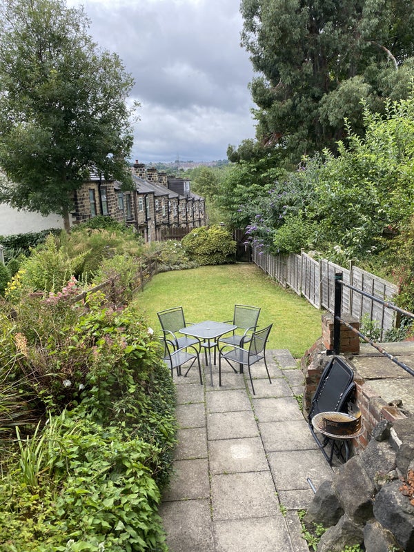 Photo 1: Great patio and garden with Bistro table & chairs