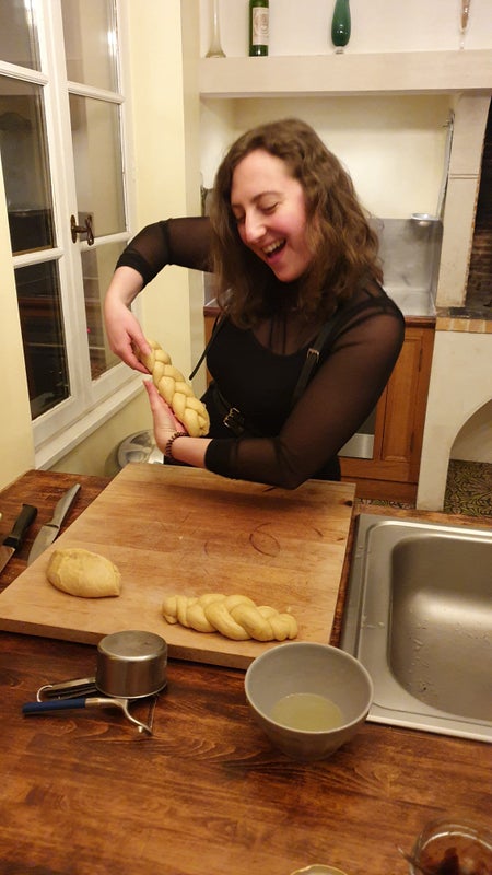 Photo 1: Me learning how to bake challah