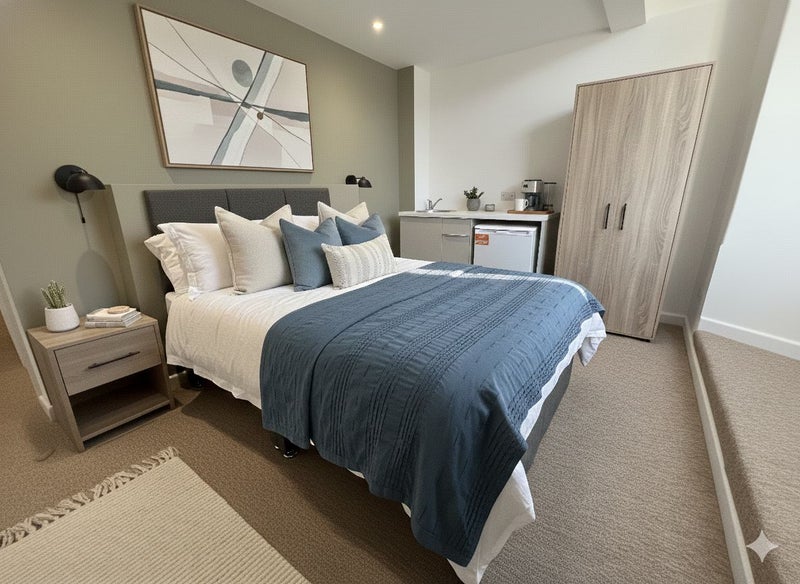 Photo 1: Room 5 w/ Smart TV, Kitchenette & Ensuite