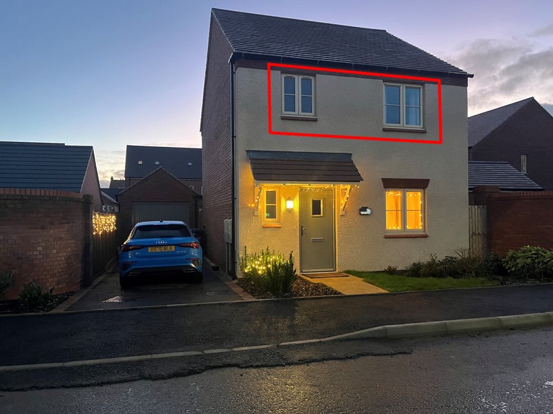 Photo 1: Front of house, showing your room!