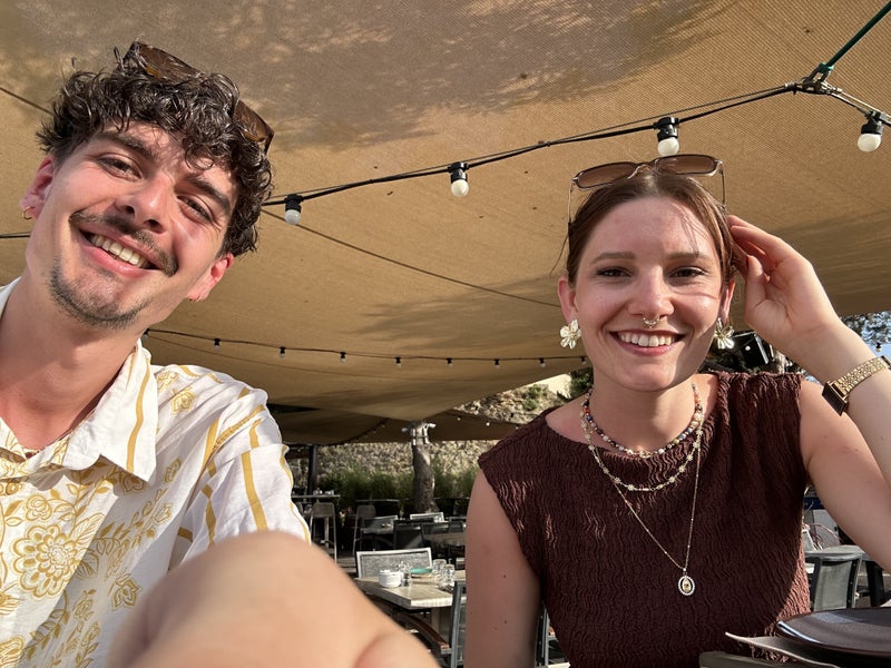 Photo 1: Us eating out in south of France