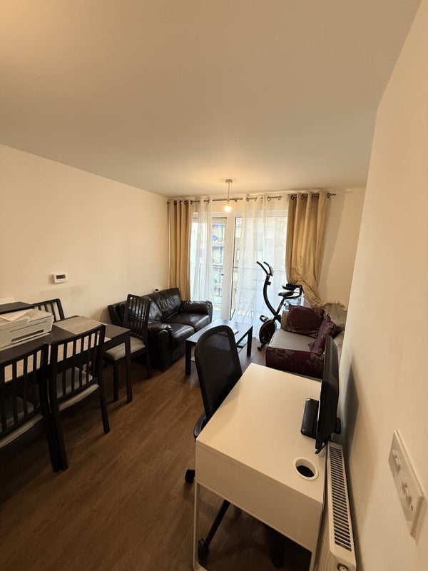 Photo 1: living and part of dining