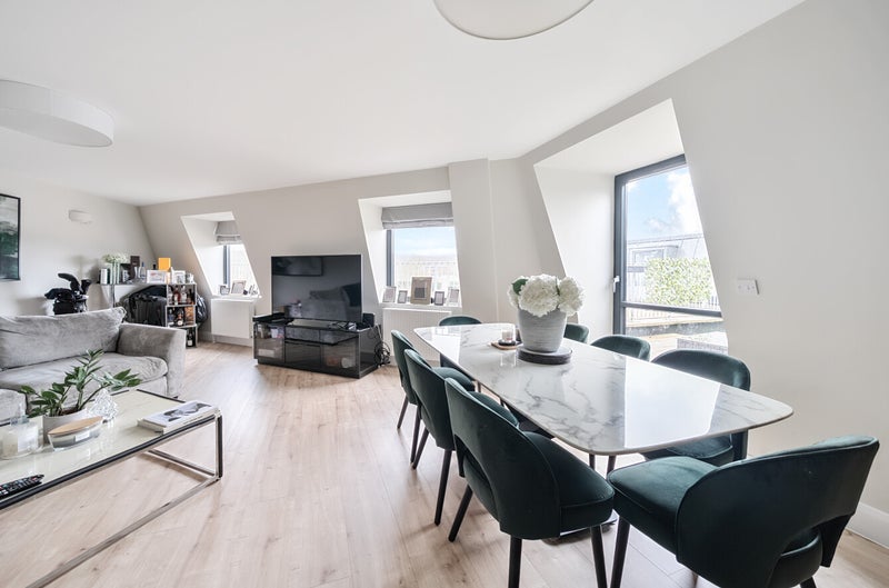 Photo 1: dining & living space