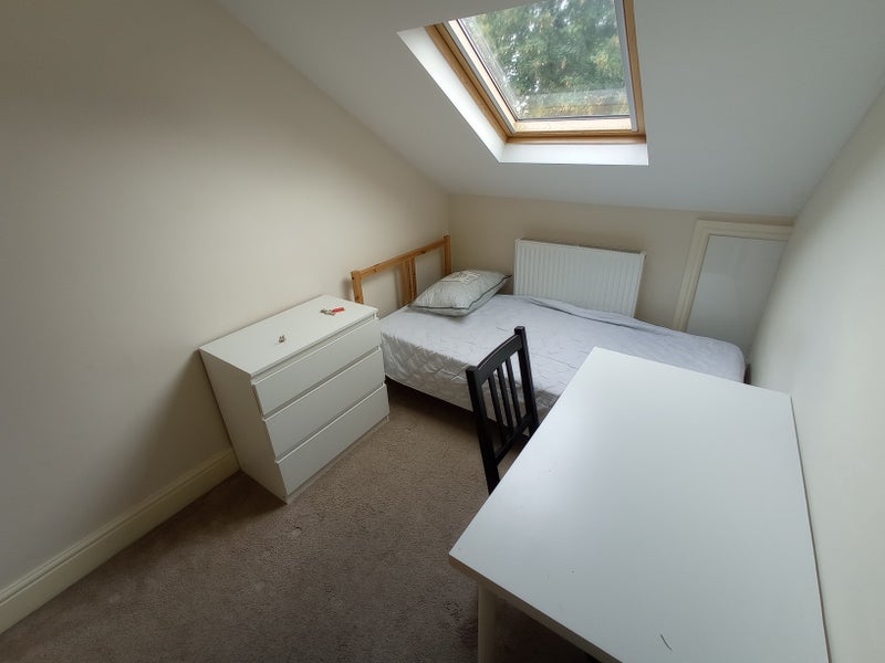 Photo 1: Room 5: funrished with a single bed, desk, chest of drawers and a wardrobe.