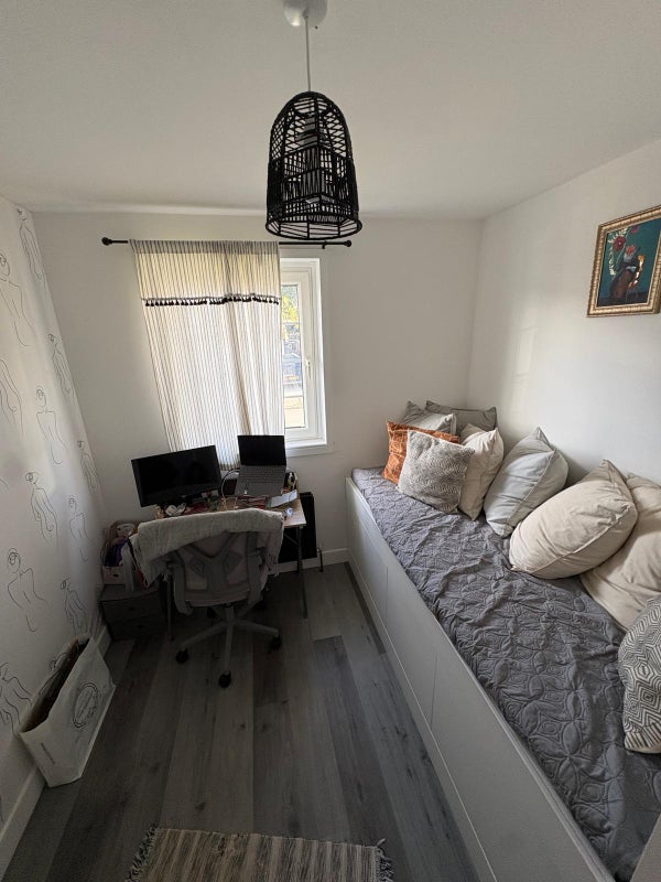 Photo 1: single bed, bright room, radiator 