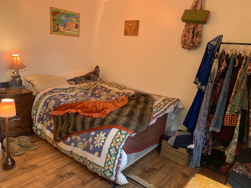 Photo 1: Bedroom (bed and bedside table storage come with room))