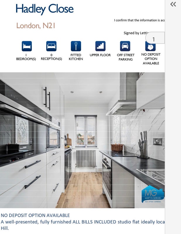 Photo 1:  Fitted kitchen 